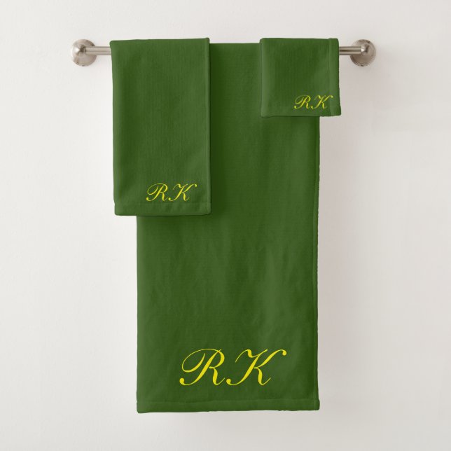 Custom Personalised Towels, Christmas Monogrammed Bath Towel Set (Insitu)