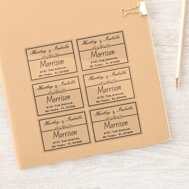 Custom Personalised Transparent Address Labels (Notebook)