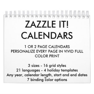 Custom Personalised Two-Page 5.5" x 7" Calendar