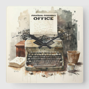 Custom Personalised Typewriter Office Wall Clock
