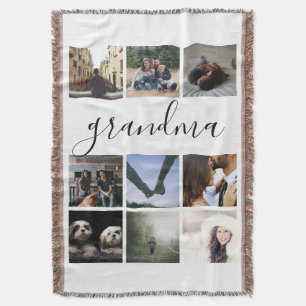 Custom Personalised Typography and Photo Collage Throw Blanket