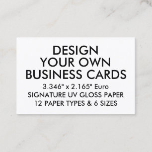 Custom Personalised UV GLOSS Euro Business Cards