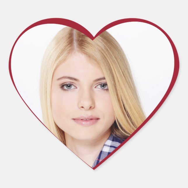 Custom Personalised Valentine Photo Heart Sticker (Front)
