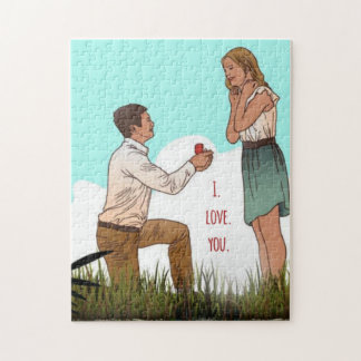 Custom personalised valentineday marriage proposal jigsaw puzzle