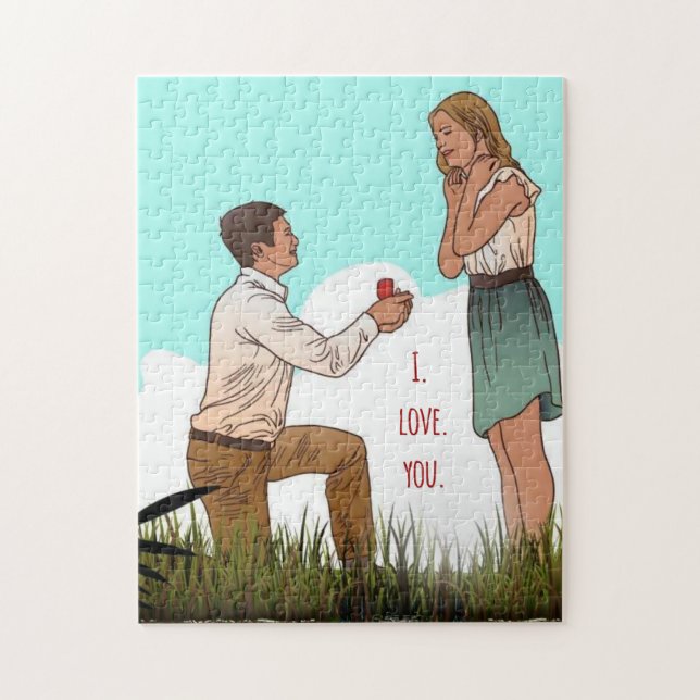 Custom personalised valentineday marriage proposal jigsaw puzzle (Vertical)