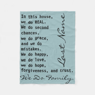 Custom Personalised We Do Family Quote Fleece Blanket