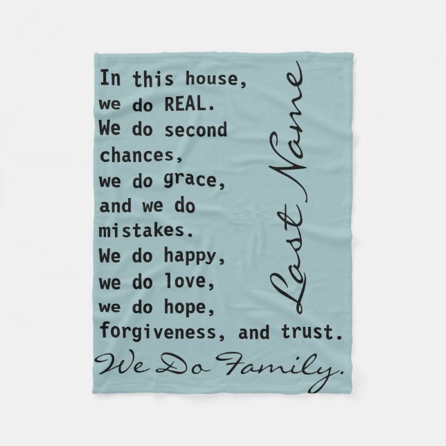 Custom Personalised We Do Family Quote Fleece Blanket (Front)