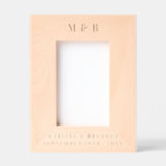 Custom Personalised Wedding Couple Monogram Photo Etched Frames<br><div class="desc">A modern etched frame that can personalised to your monogram names initials and wedding date. A simple yet modern script design that can be used as wedding gifts,  housewarming gifts,  bridal shower gift or home decor. A minimalistic etched frame design perfect for any occasion.</div>