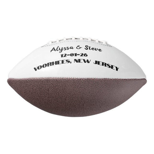 Custom Personalised Wedding Date for Save the Date American Football (Rotated 270)