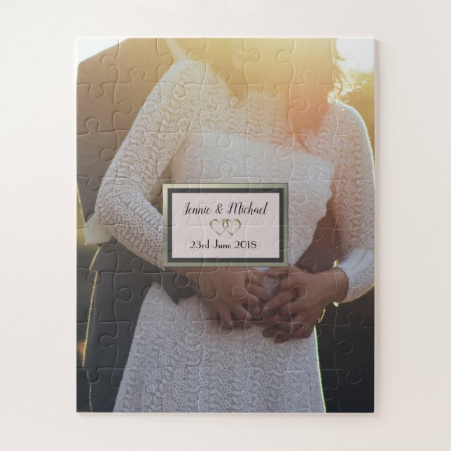 Custom Personalised Wedding Day Jigsaw Puzzle (Vertical)