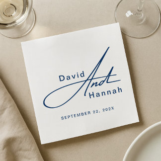 Custom Personalised Wedding Napkins with Name
