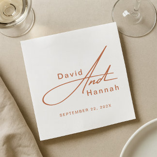 Custom Personalised Wedding Napkins with Name