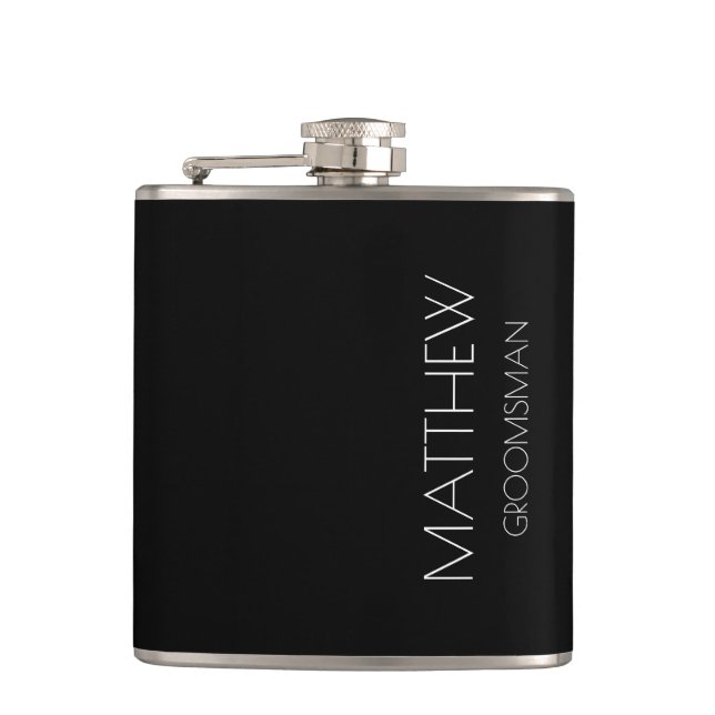 Custom / Personalised Wedding Party Gift Hip Flask (Front)