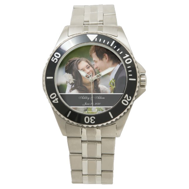 Custom Personalised Wedding Photo Keepsake Watch (Front)