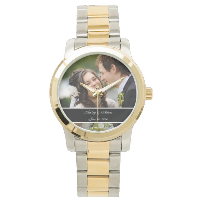 Custom Personalised Wedding Photo Keepsake Watch (Front)