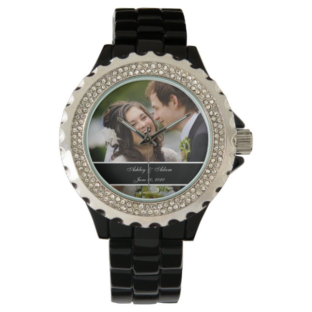 Custom Personalised Wedding Photo Keepsake Watch (Front)