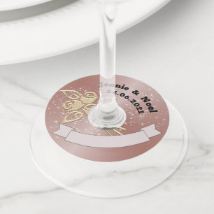 Custom Personalised Wedding Wine Glass Tags