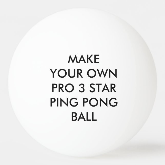 Custom Personalised White 3 Star Ping Pong Ball (Front)