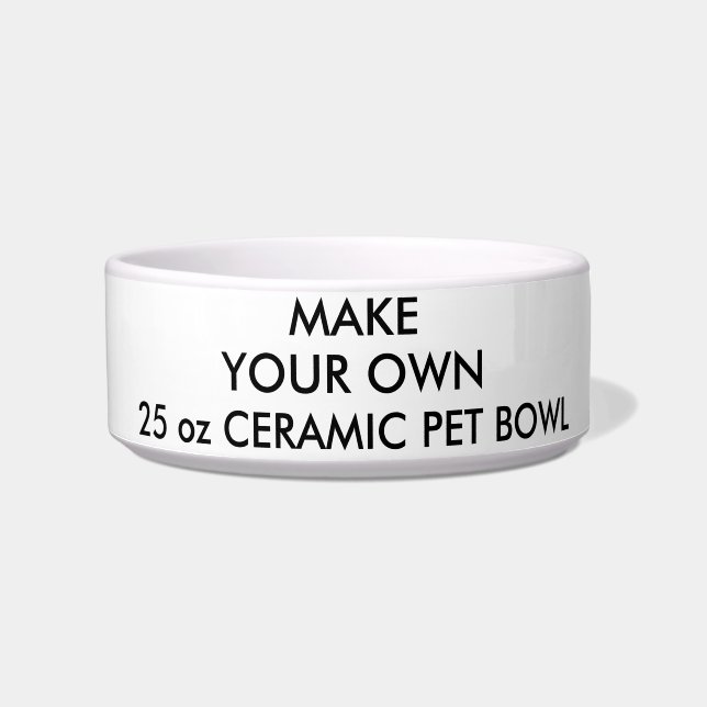 Custom Personalised White Ceramic Dog Cat Pet Bowl (Front)