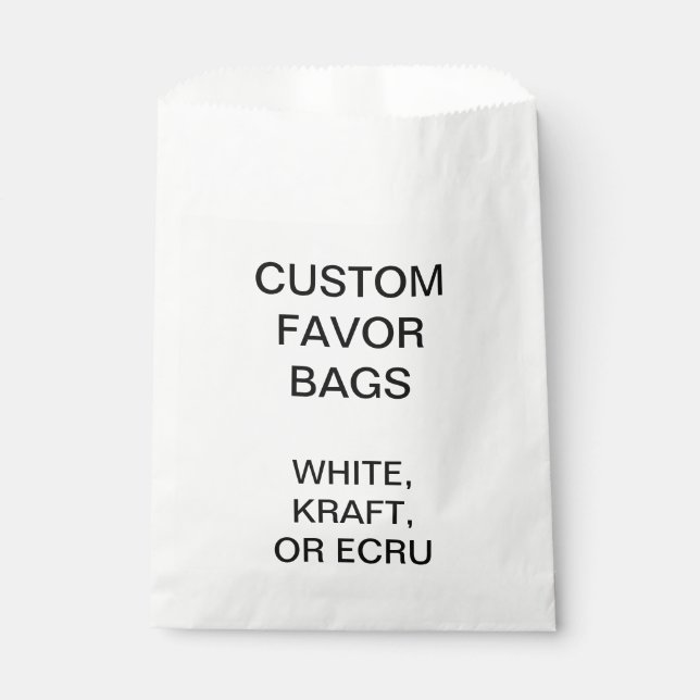 Custom Personalised White Favour Bags Blank (Front)