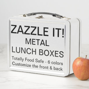 Custom Personalised WHITE Metal Lunch Box Template