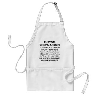 Custom Personalised Wide Chef's Apron 24" x 28" w.