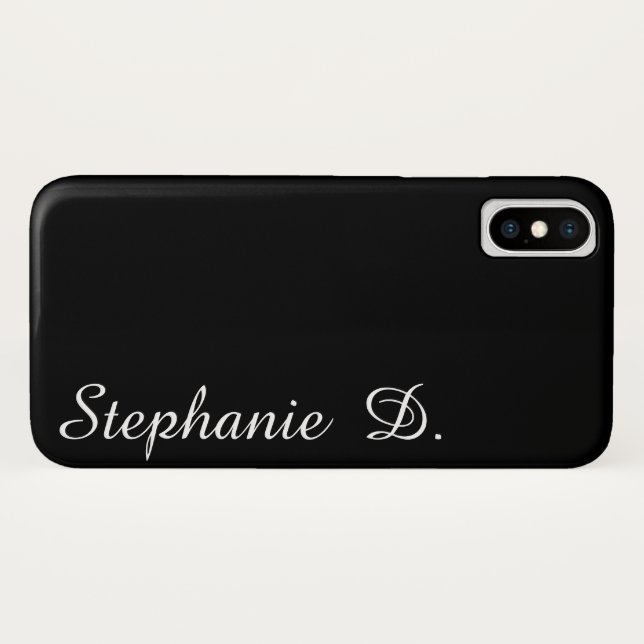 custom personalised with name black iphone case (Back (Horizontal))
