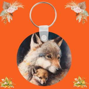 Custom Personalised Wolf Pet Photo Traditional  Key Ring