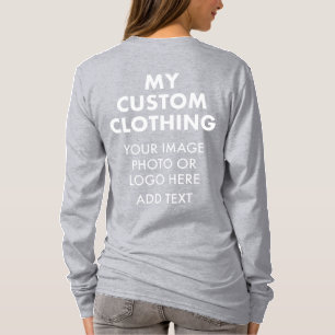 Custom Personalised WOMEN'S ASH GREY LONG SLEEVE T-Shirt
