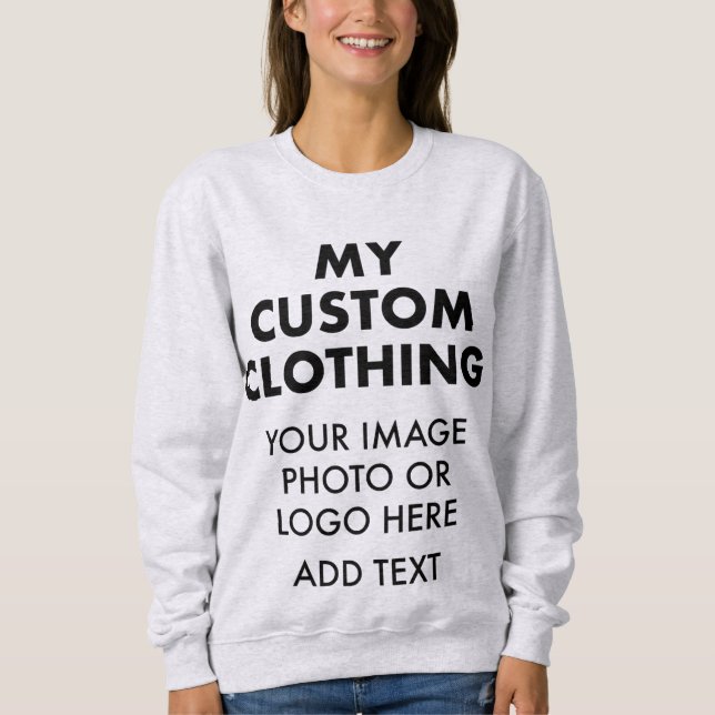 Custom Personalised WOMEN'S LIGHT GREY SWEATSHIRT (Front)