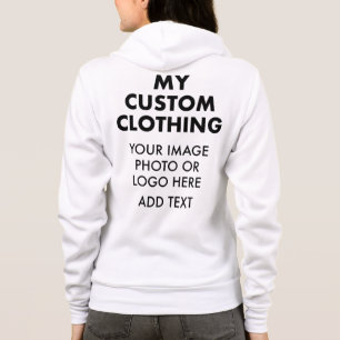 Custom Personalised WOMEN'S WHITE ZIP HOODIE