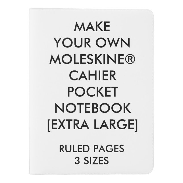 Custom Personalised XL MOLESKINE® CAHIER Notebook (Front)