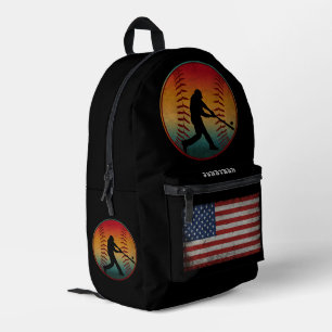 CUSTOM PERSONALIZE BASEBALL SPORTS VINTAGE PRINTED BACKPACK