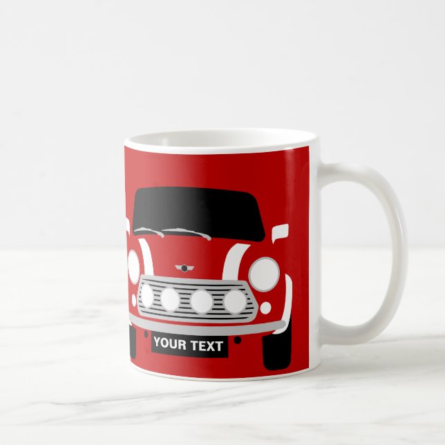 CUSTOM PERSONALIZE CLASSIC MINI CAR COFFEE MUG (Right)