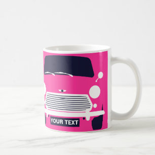 CUSTOM PERSONALIZE CLASSIC PINK MINI COOPER COFFEE MUG