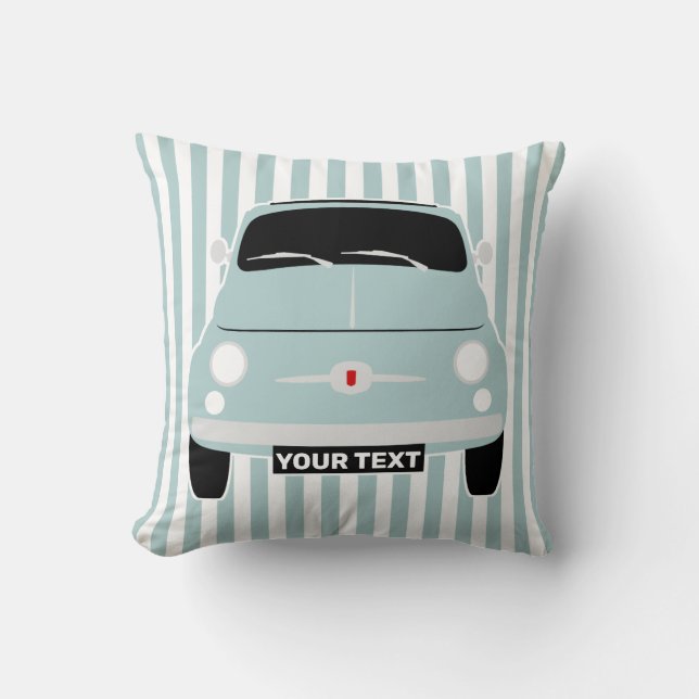 Custom Personalize Vintage classic Fiat 500 Cushion (Front)