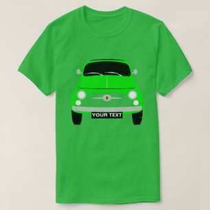 Custom Personalize Vintage classic Green Fiat 500 T-Shirt