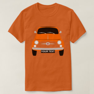 Custom Personalize Vintage classic orange Fiat 500 T-Shirt