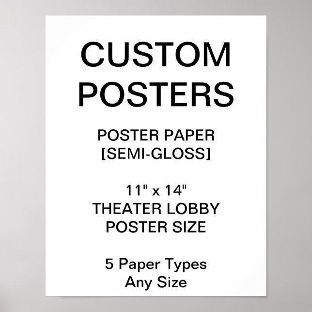 Custom Personalized 11"x14" Semi-Gloss Poster (Front)