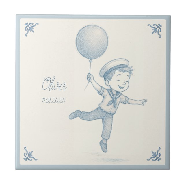 Custom personalized baby boy name  tile (Front)