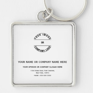 Custom Personalized Blank Template 2" l x 2" w Key Ring