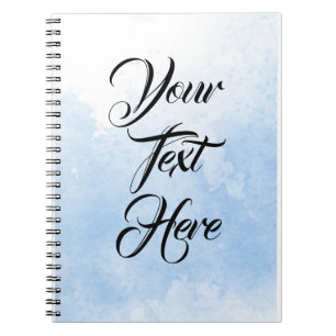 Custom Personalized Blue Black Watercolor Diary Notebook