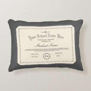 Custom Personalized Diploma Traditional Charcoal Decorative Cushion