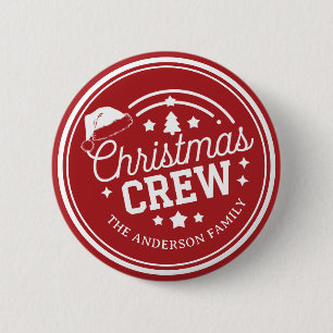 Custom personalized diy Christmas Crew red 6 Cm Round Badge