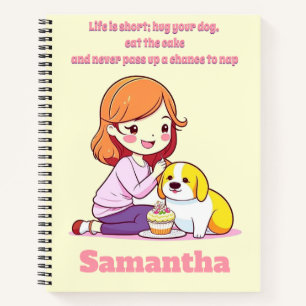 Custom Personalized Dog Puppy lover gift Notebook