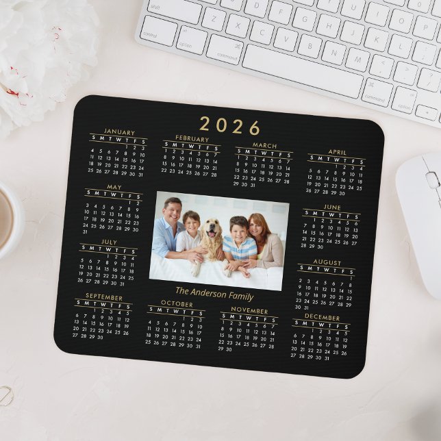 Custom Personalized Family Photo 2024 Calendar Mouse Mat (Creator Uploaded)