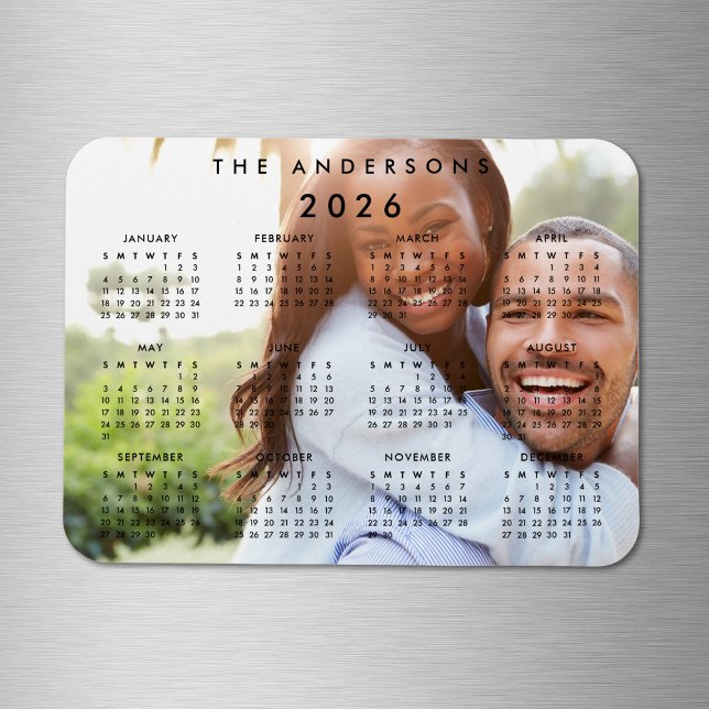 Custom Personalized Family Photo 2026 Calendar Magnet (Creator Uploaded)
