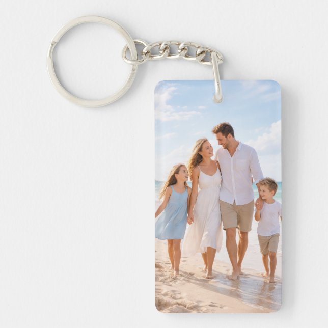 Custom Personalized Family Photo Key Ring (Front)
