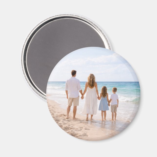 Custom Personalized Family Photo Magnet (Front/Back)