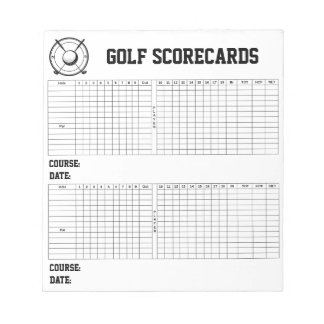 Custom Personalized Golf Scorecards Golfer Notepad